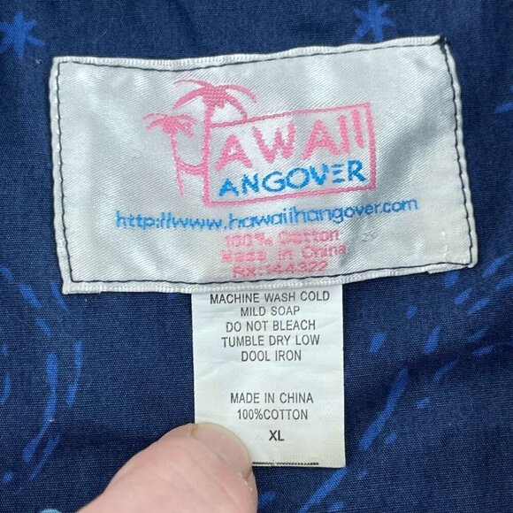 Hawaii Hangover Xmas Hawaiian Shirt Santa & Hula Dancers Navy Blue XL 4444 - Picture 3 of 9